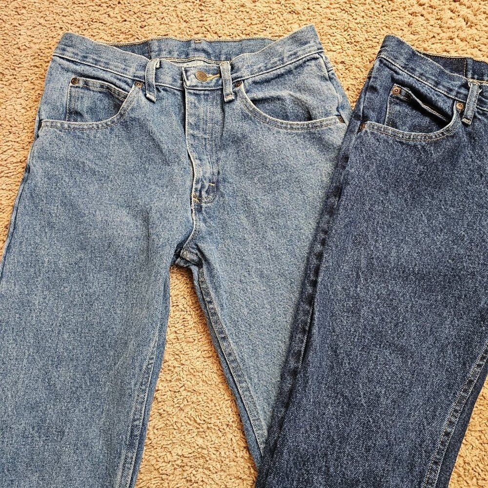Wrangler Jeans Lot of 2 Mens Tag 28x32 Fit 28x30 Slim Straight Cotton Denim EUC - Picture 3 of 8